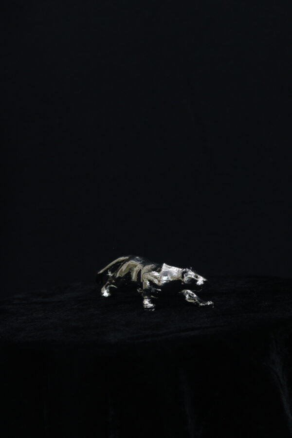 Silver Running Panther Showpiece