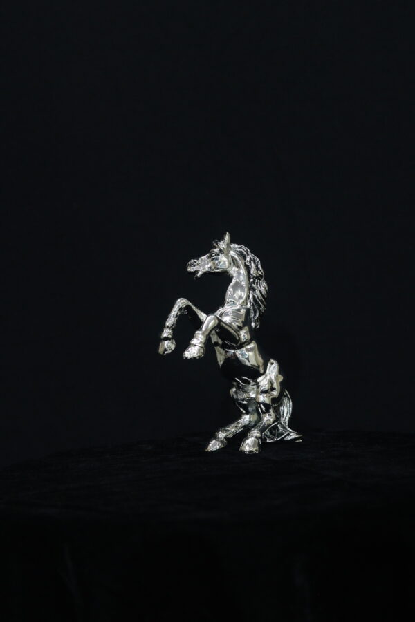 Silver Rearing Horse Showpiece | Running Horse Decorative Idol for Home, Office & Vastu Décor