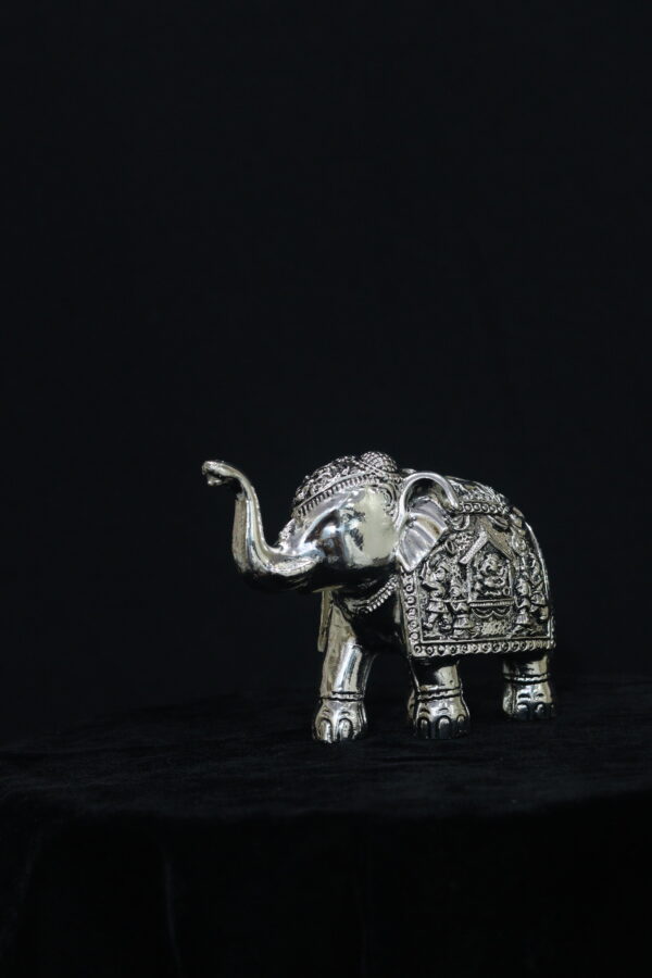 Silver Elephant Showpiece | Lucky Elephant Decorative Idol for Home, Office & Vastu Décor