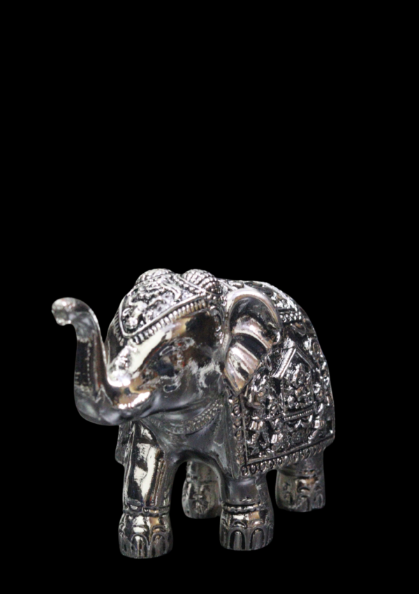 Silver Plated Elephant Statue – Decorative Lucky Elephant Idol for Home & Office Vastu Decor